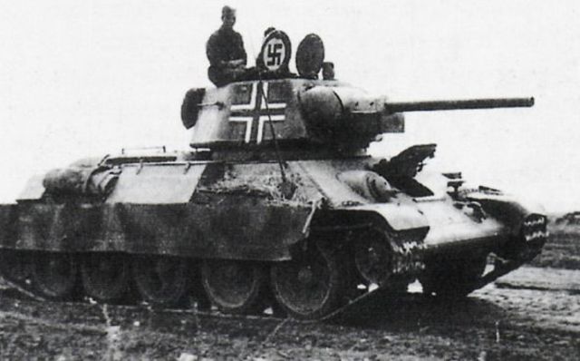 T-34 76 modelo de 1943 incorporado a las filas germanas