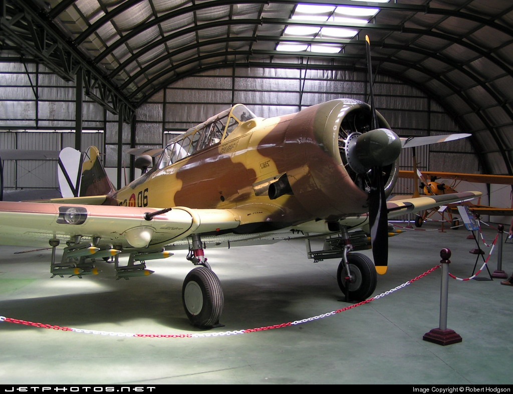 North American SNJ-4 Texan número de Serie 88-13578 C6-35 463-06 conservado en el Museo del Aire de Cuatro Vientos en Madrid, España