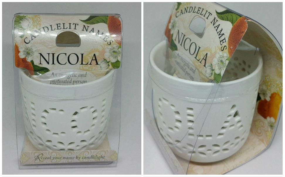 Personalised Candlelit Names Tea Light Holders Birthday Gift NICOLA