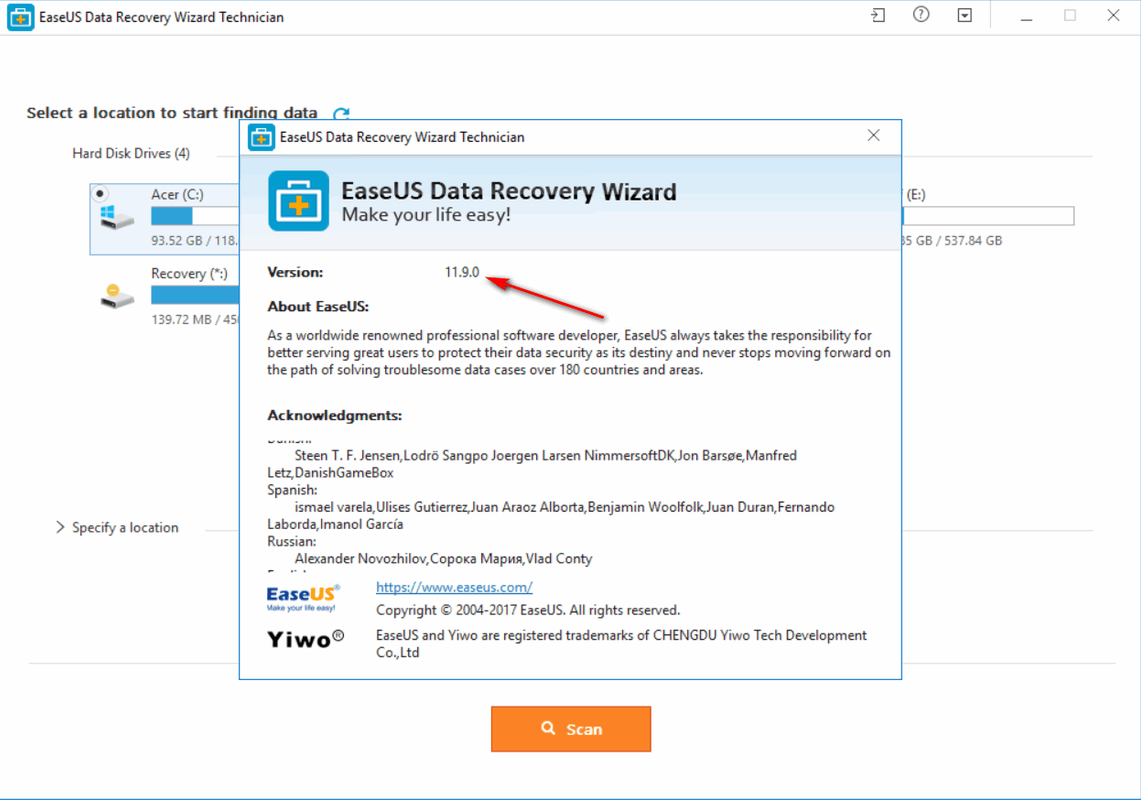 easeus data recovery 11.8.0 license code