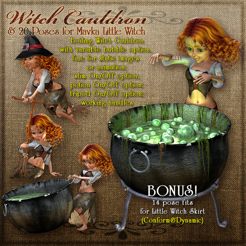Mavka: Witch Cauldron and Poses