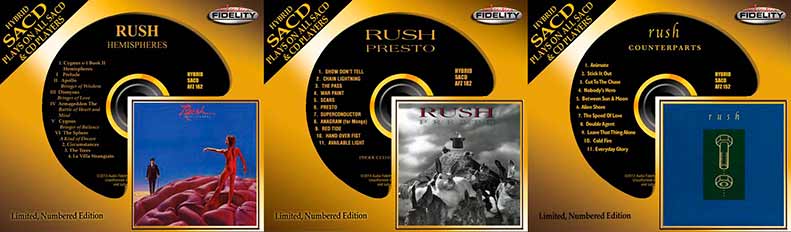Rush - 3 SACD Albums {Audio Fidelity Remastered, CD-Layer + Hi-Res SACD Rip}
