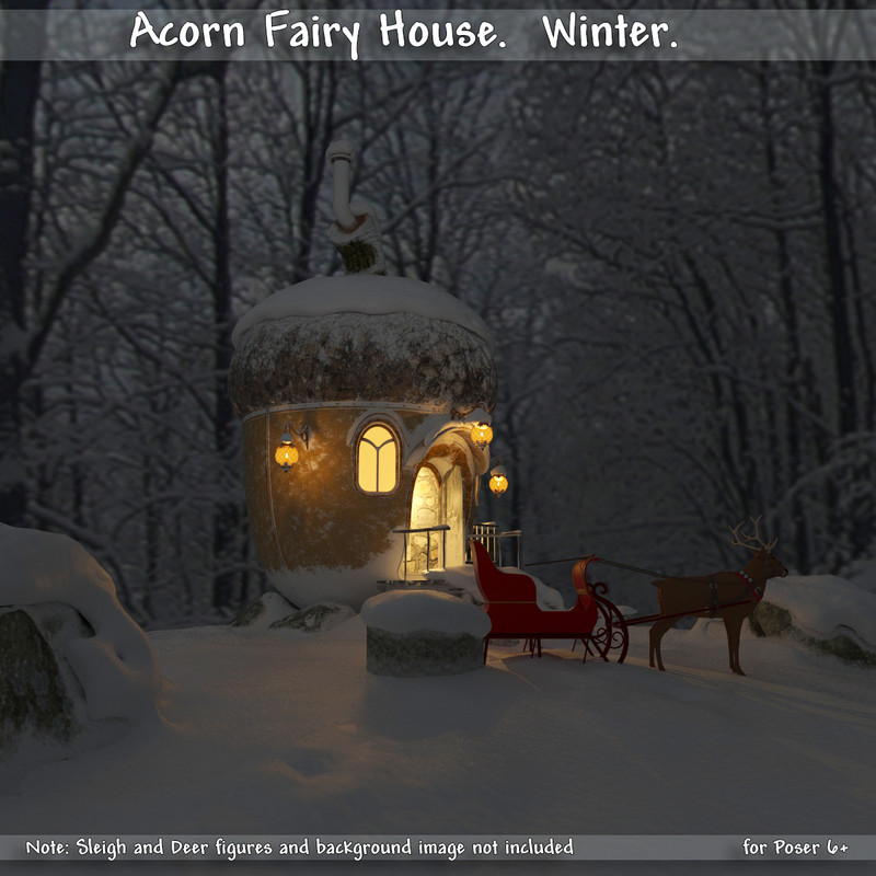 AJ Acorn Fairy House. Winter