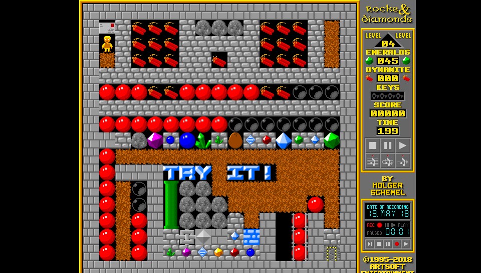 Screenshot of Rocks'n'Diamonds Vita