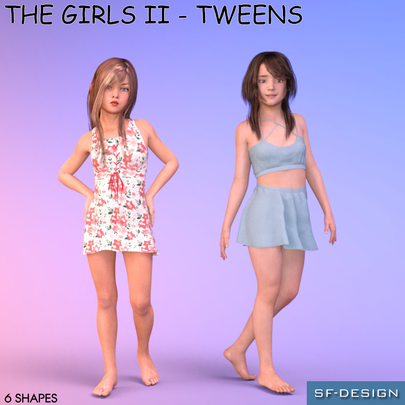 The Girls Ii Tweens Shapes For Genesis 3 Female By Sf Design Free Daz 3d Models 