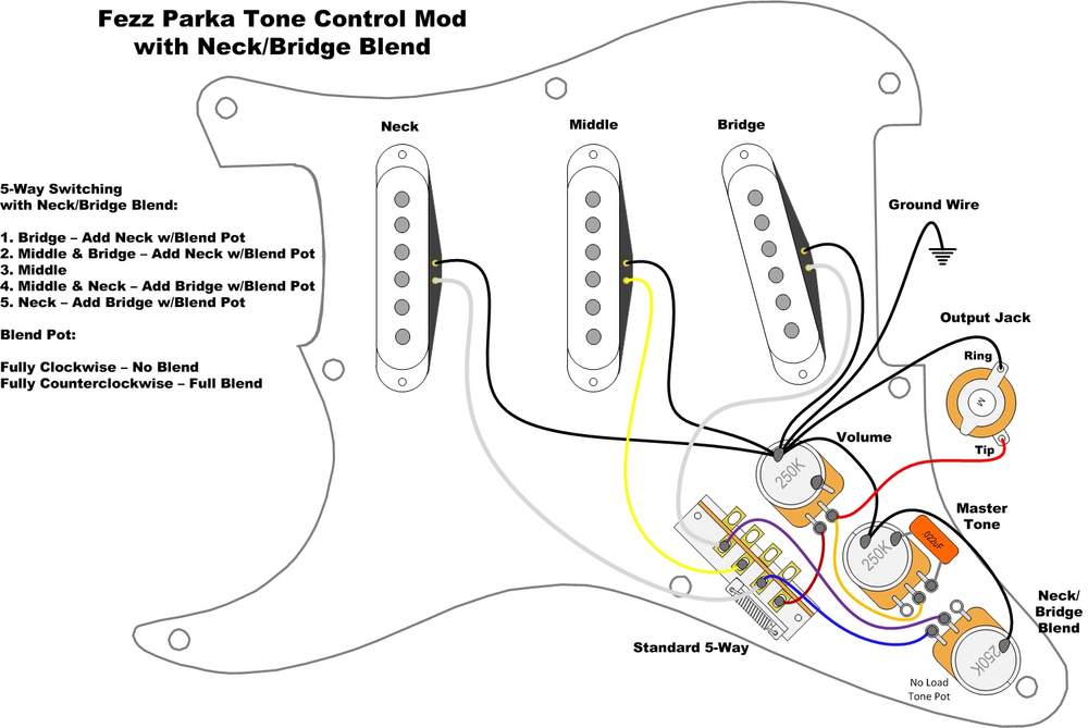 Stratocaster схема распайки