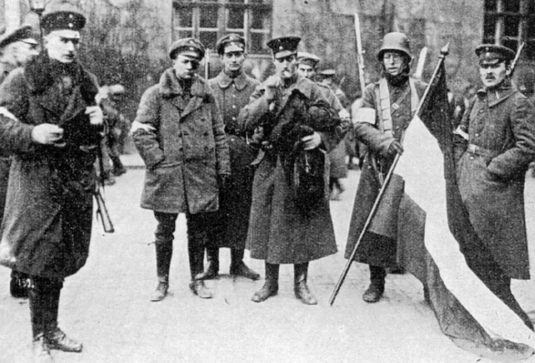 Freikorps en Königsberg después de sofocar a la guarnición comunista amotinada. Marzo de 1919