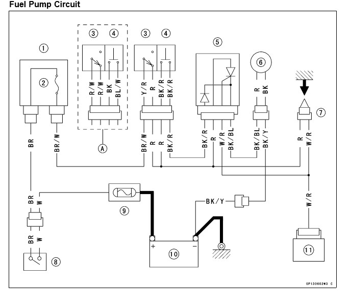 2007 zx6r fuel pump relay location