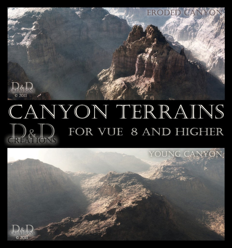 Canyon terrains for Vue 8 or higher by D&D Creations