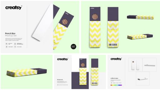 Pencil Box Mockup Set Downtr Full